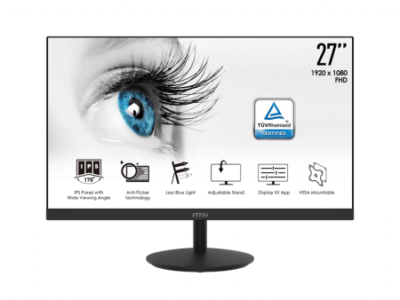 MSI PRO MP271 27in IPS 75hz Full HD 1080p vga HDMI vesa speaker Monitor For Sale