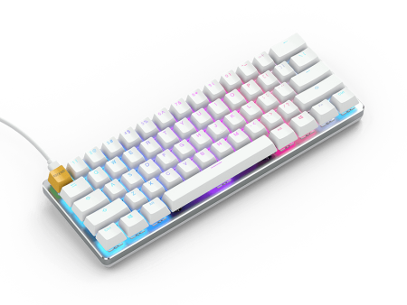 Glorious GMMK White ICE Compact 61 Key Pre-Built Brown Switch GLO-GMMK-COM-BRN-W Online now