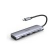 Ugreen 6-in1 15cm USB-C To 2x USB 3.0 + A Hub + HDMI + TF SD + PD Converter Adapter Gray 70411 Supply