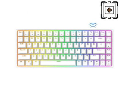 Royal Kludge RK84 Tri-Mode RGB Mechanical Keyboard - White Hotswappable Cheap