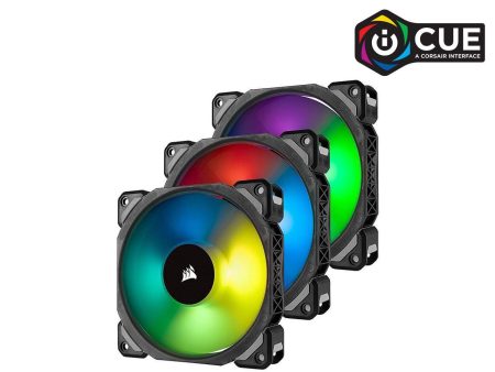 Corsair ML120 PRO RGB LED 120MM PWM Premium Magnetic Levitation Fan — 3 Fan Pack with Lighting Node PRO CO-9050076-WW For Cheap