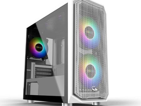 Sting Pro N24 White TG mATX MidTower Gaming Case (with 1*120mm Rainbow Fan) Discount