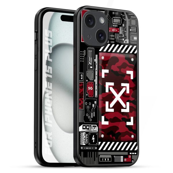 Technology Art Glass Case for iPhone 15 Plus Discount