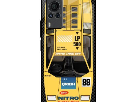 Yellow Racing Car Glass Case for Vivo X60 PRO Online now